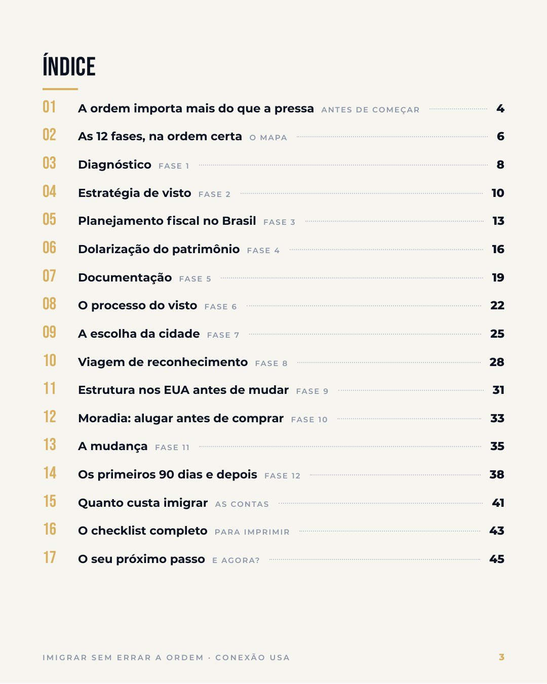 Página de índice do e-book